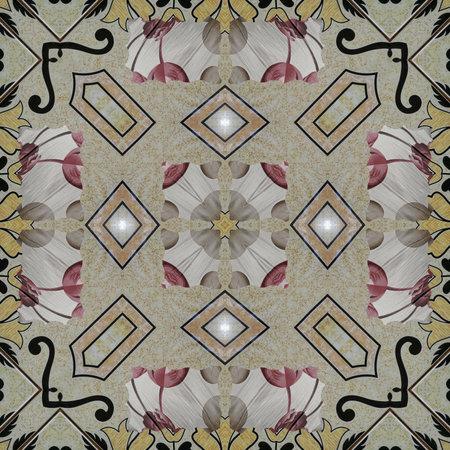 Kaleidoscope of color with beautiful ornamental pattern. Seamless pattern.