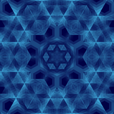 Seamless background pattern. Abstract kaleidoscope fabric design texture