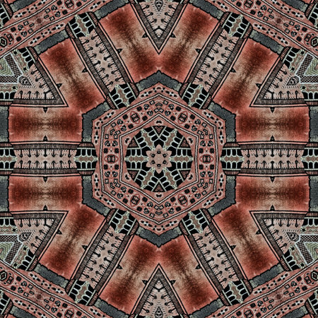 Seamless background pattern. Abstract geometric kaleidoscope symmetrical pattern.