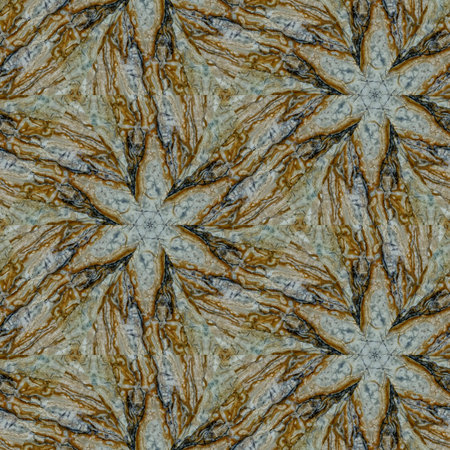 Abstract background with symmetrical kaleidoscope pattern. Seamless pattern.の写真素材