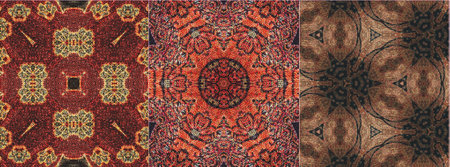 Traditional design with phulkari kalamkari motifs from Pakistan and Indian culture. Geometric ethnic floral pattern for carpet dupatta batik embroidery. Panjabi Digital printの写真素材