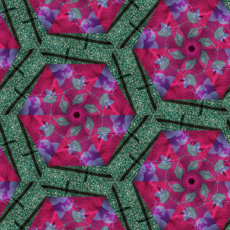 Elegant mixed print fabric featuring intricate patterns, rich textures, vibrant detailing that blend...