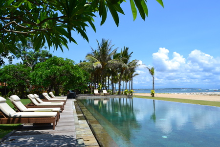 Ocean view at Nusa Dua beach resort in Bali islandの写真素材