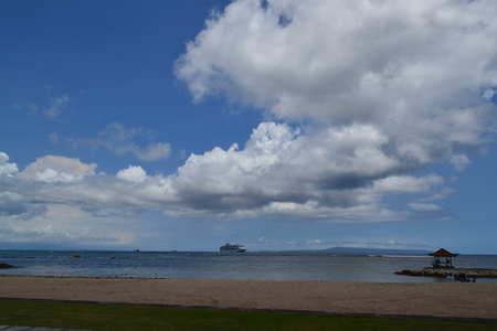 Ocean view at Nusa Dua beach resort in Bali islandの写真素材