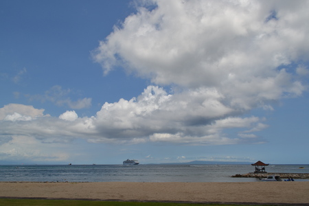 Ocean view at Nusa Dua beach resort in Bali islandの写真素材
