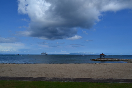 Ocean view at Nusa Dua beach resort in Bali islandの写真素材