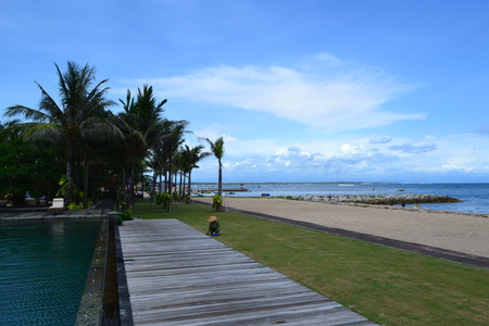 Ocean view at Nusa Dua beach resort in Bali islandの写真素材