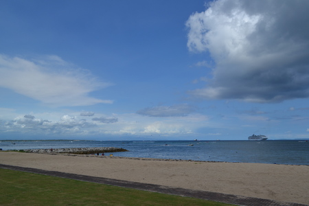 Ocean view at Nusa Dua beach resort in Bali islandの写真素材