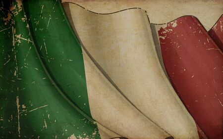 Italian Flag Old Paperの写真素材