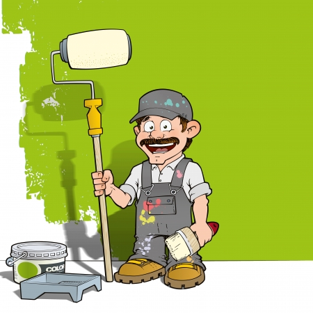 Handyman - Wall Painter Grayの写真素材