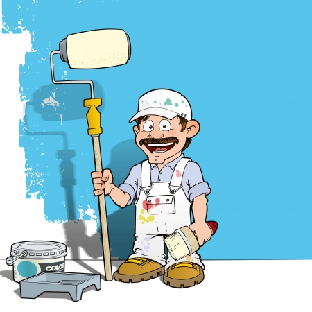 Handyman - Wall Painter Whiteの写真素材