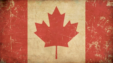 Illustration of an rusty, grunge, aged Canadian flag の写真素材
