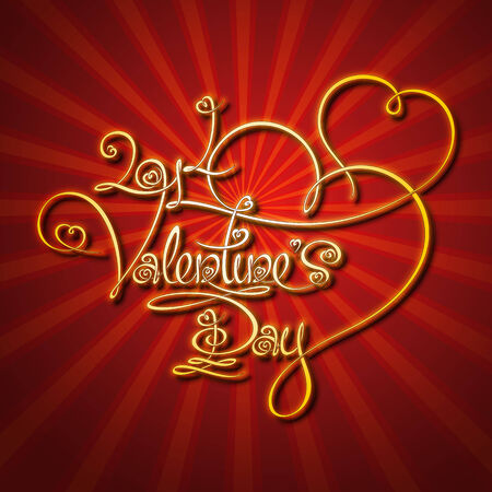 Custom Handwriting Calligraphic typography of  a golden "Valentines's Day" on a glamorous background. The line art follows on double-weight font design rules. のイラスト素材