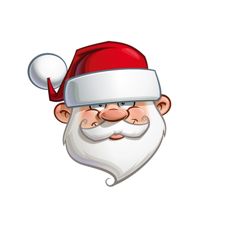 Cartoon vector illustration of a happy Santa Claus emoticon.のイラスト素材
