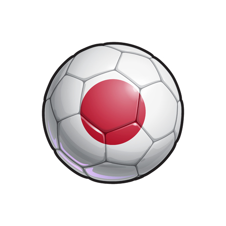 Vector Illustration of a Football â Soccer ball with the Japanese Flag Colors. All elements neatly on well defined Layersのイラスト素材