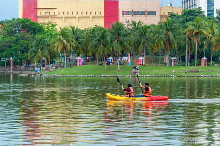 Kayak on lake at, Shah Alam Malaysiaのeditorial素材