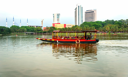 Tour boat on lake Shah Alam Malaysia のeditorial素材