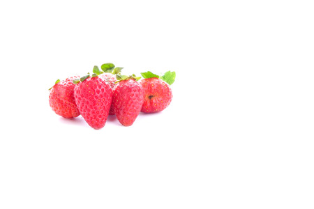 Red Strawberry on white backgroundの写真素材