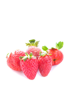 Red Strawberry on white backgroundの写真素材