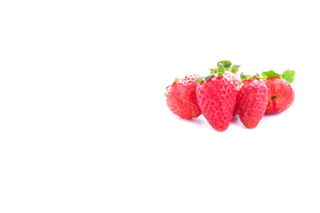 Red Strawberry on white backgroundの写真素材