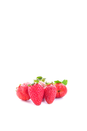 Red Strawberry on white backgroundの写真素材
