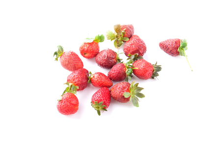 Red Strawberry on white backgroundの写真素材