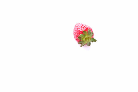 Red Strawberry on white backgroundの写真素材