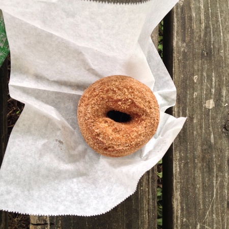 Apple cider donut on a farmの素材
