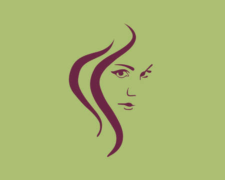 Woman face shape design is a nice looking art fashionable print design.の写真素材