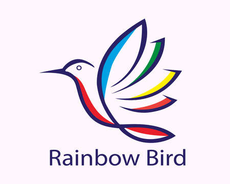 Rainbow bird concept is a nice colorful bird and also beautiful designの写真素材