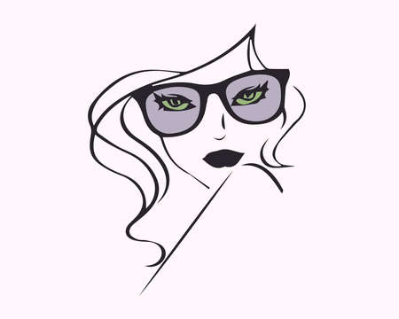 beautiful sunglass woman is fashion concept.のイラスト素材