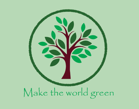 Make the world green is a nice  logo concept design.のイラスト素材