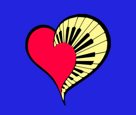 Heart logo, with harmonium heart design concept.のイラスト素材