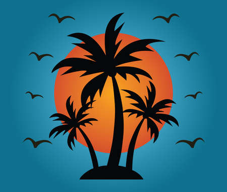 Sun Shine in the morning, flying birds design concept.のイラスト素材