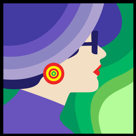 Beautiful woman photo and modern life style design illustrationのイラスト素材