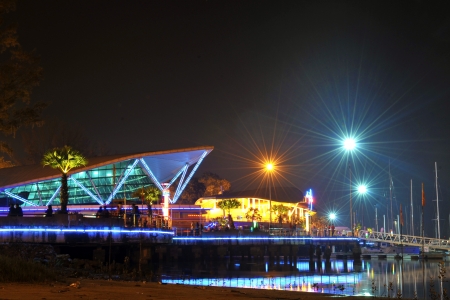light view at Danga Bay, Johorの写真素材