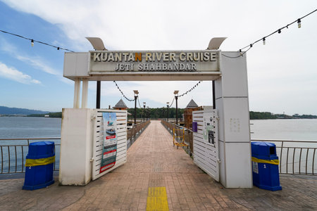 Kuantan, Malaysia - January 18, 2026 - A wide-angle view of the white entrance portal to the Kuantan...