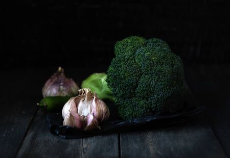 Natural vegetables in the moonlight.の写真素材