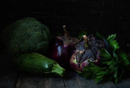 Natural vegetables in the moonlight.の写真素材