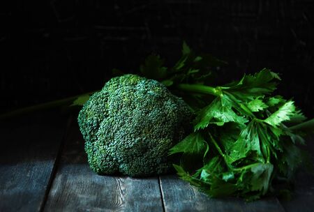 Natural vegetables in the moonlight.の写真素材