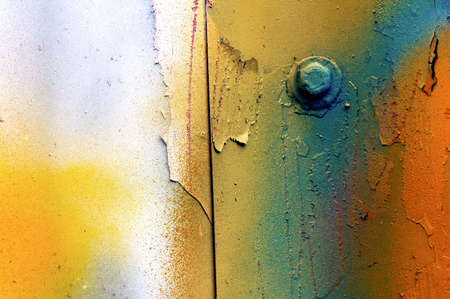 detail of graffiti on the walls of metalの写真素材