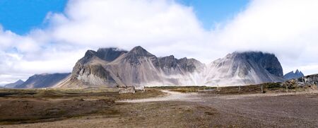 Mountain landscape in summer, southeast of Icelandの写真素材