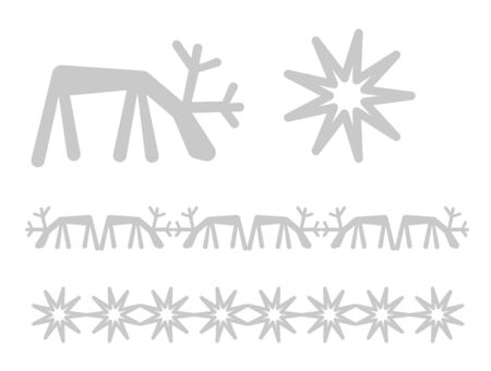 Christmas icons and design elements - reaindeer and starのイラスト素材