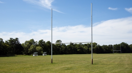 Rugby field with line to score in front の写真素材
