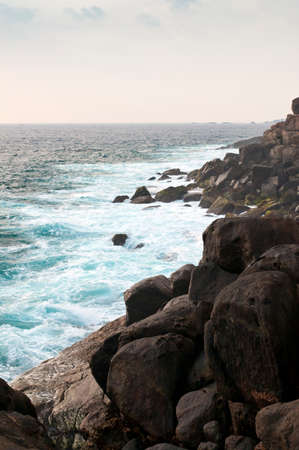 The landscape with rocky coastline and an oceanの写真素材