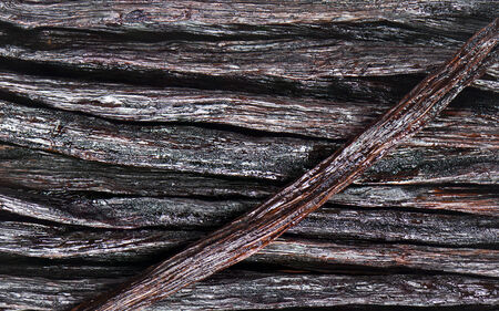 A closeup of vanilla pods (the background)
