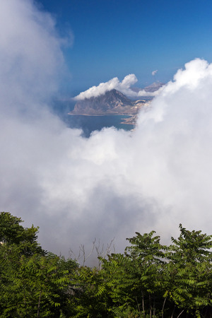 Monte Cofano (Mount Cofano) and clouds. Sicily, Italy.の写真素材