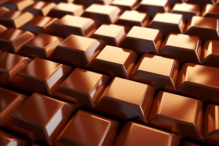 Background of chocolate bars. World Chocolate day. High quality illustration. Generative AI.の素材