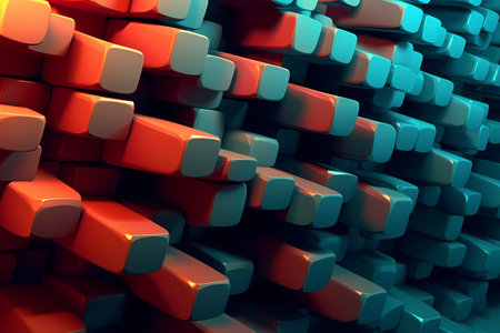 3d abstract cube background. Generative AI.の素材