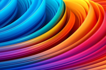 3d rainbow abstract background. Pride banner. Generative AI.の素材